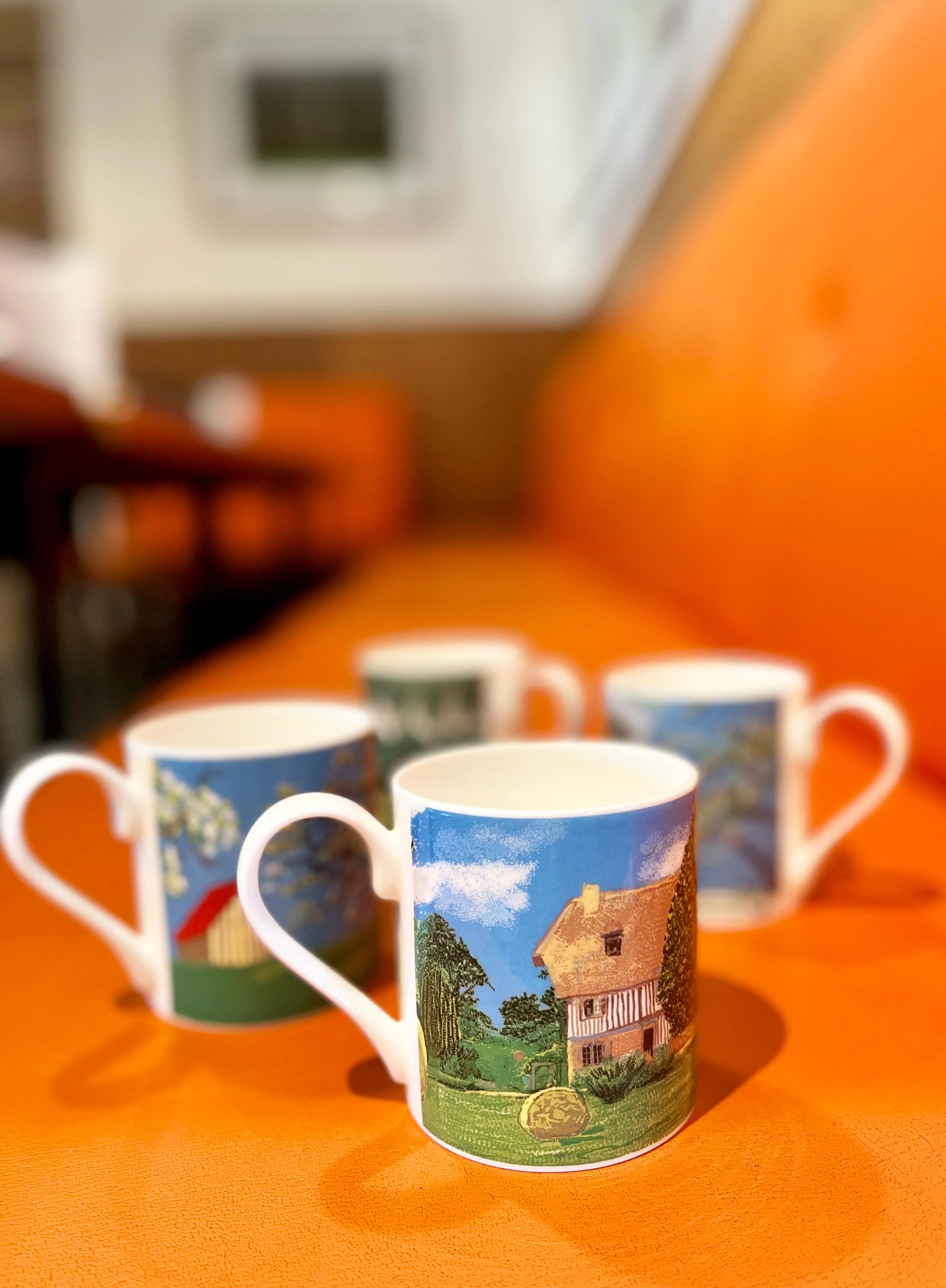 A Year in Normandie Mug by David Hockney (Two Houses and Hay Bales) - Image 4