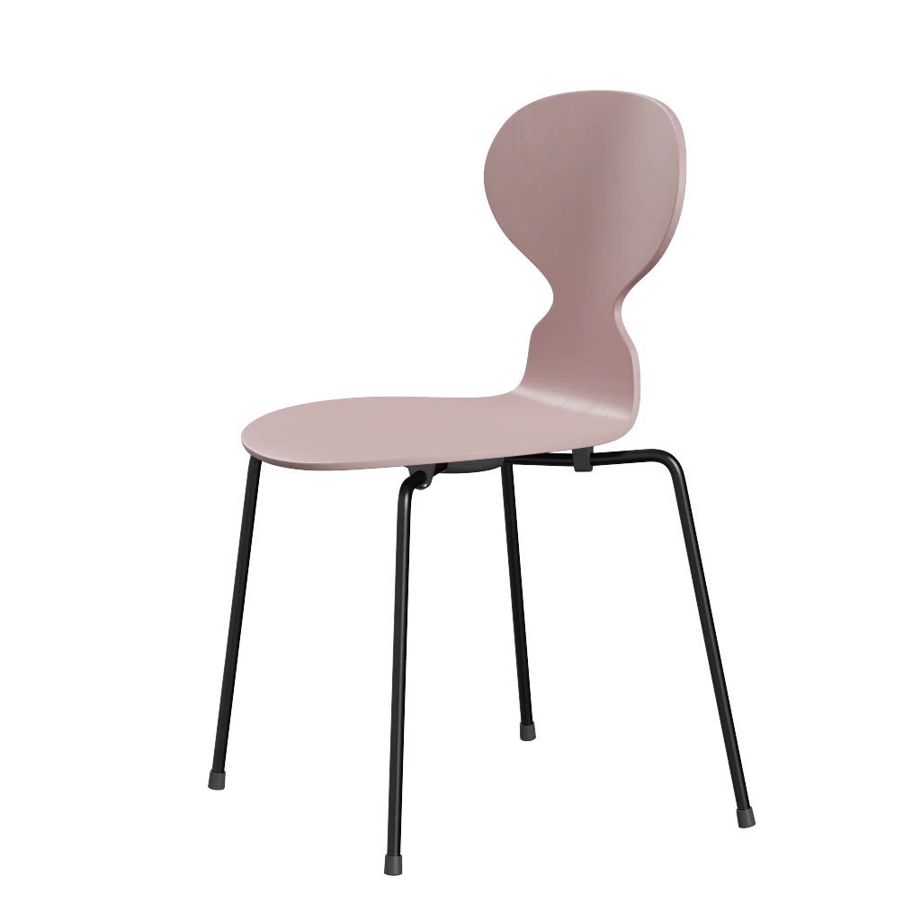 Ant chair des. Arne Jacobsen, 1951  - Pale rose / Black - made by Fritz Hansen - Image 3