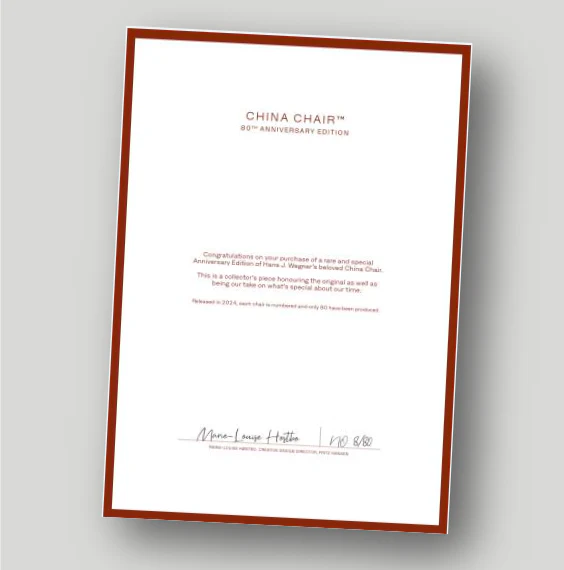 China Chair - 80th anniversary numbered edition of 80 chairs - des. Hans J. Wegner, 1944, made by Fritz Hansen - Image 11