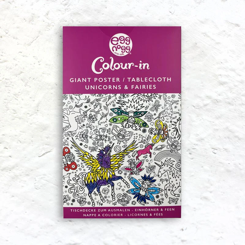 Colour-in Giant Poster / Tablecloth - Various designs - Teatime, Dinosaurs, Unicorns & Fairies, Amazing Animals, Seaside, Secret Garden, Farm, Countryside - Image 4