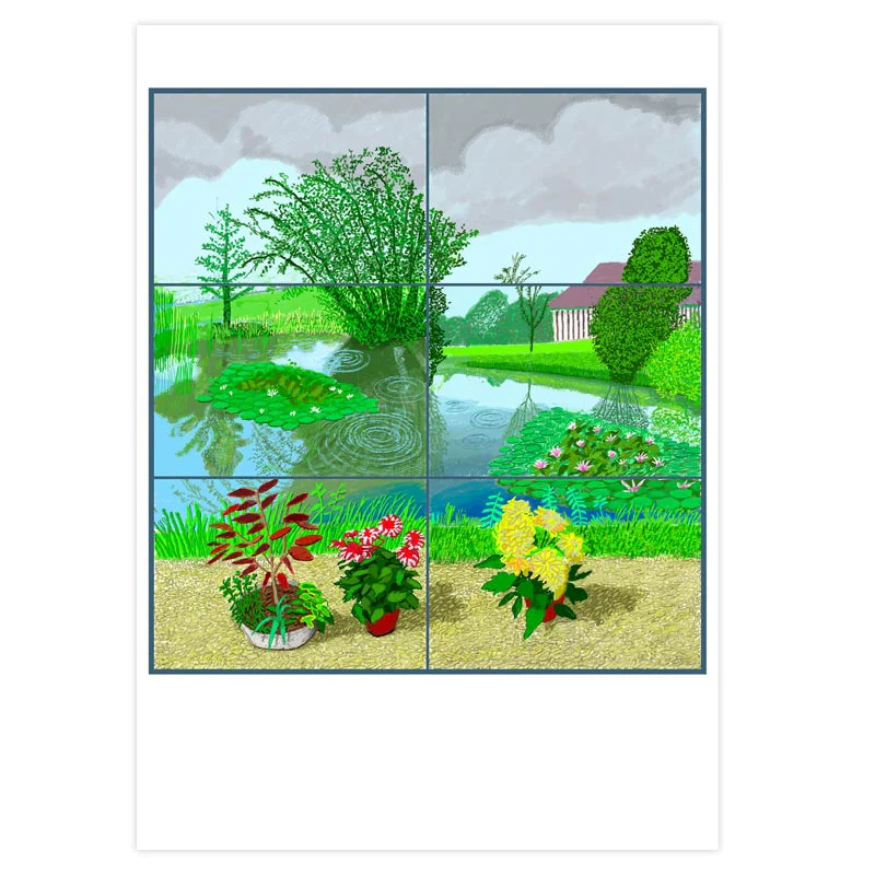 Water Lilies in the Pond with Pots of Flowers Greetings Cards by David Hockney - pack of 5 - Image 6