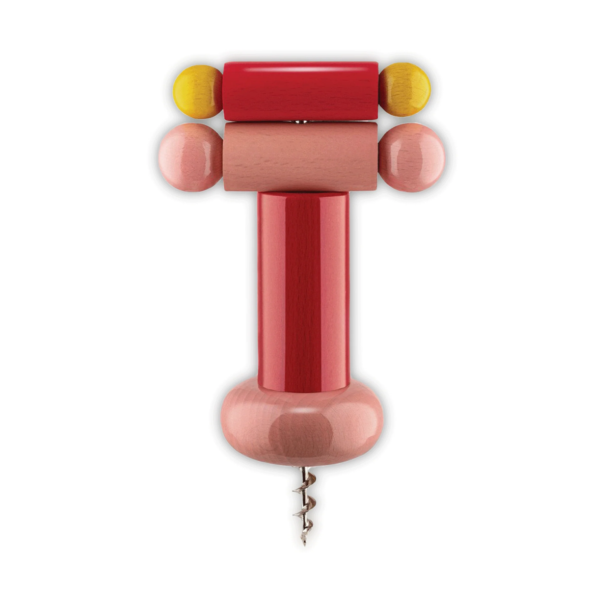 Twergi Corkscrew - Red, Pink & Yellow - des. Ettore Sottsass for Alessi, 1989  (2021 reissue) - Image 5