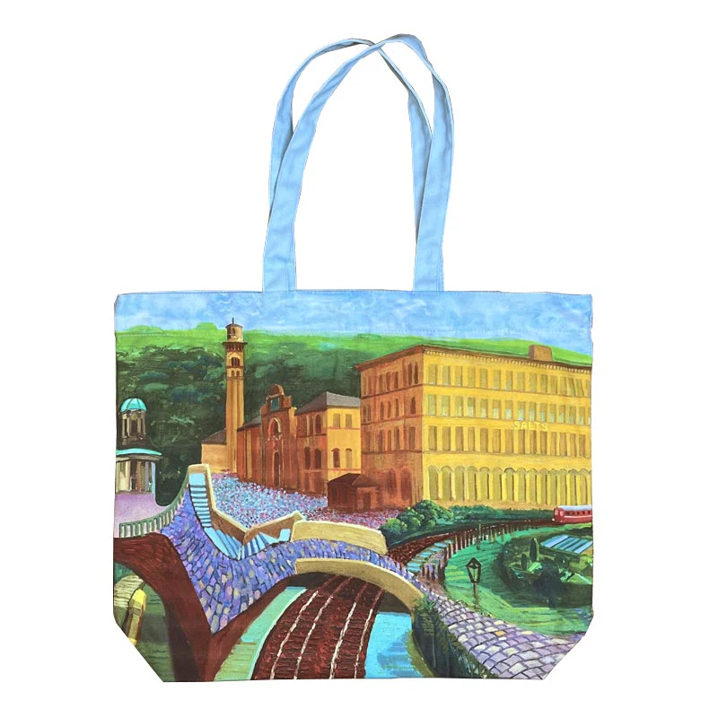 David Hockney Salts Mill, Saltaire, Yorkshire 100% cotton canvas tote bag - Image 5
