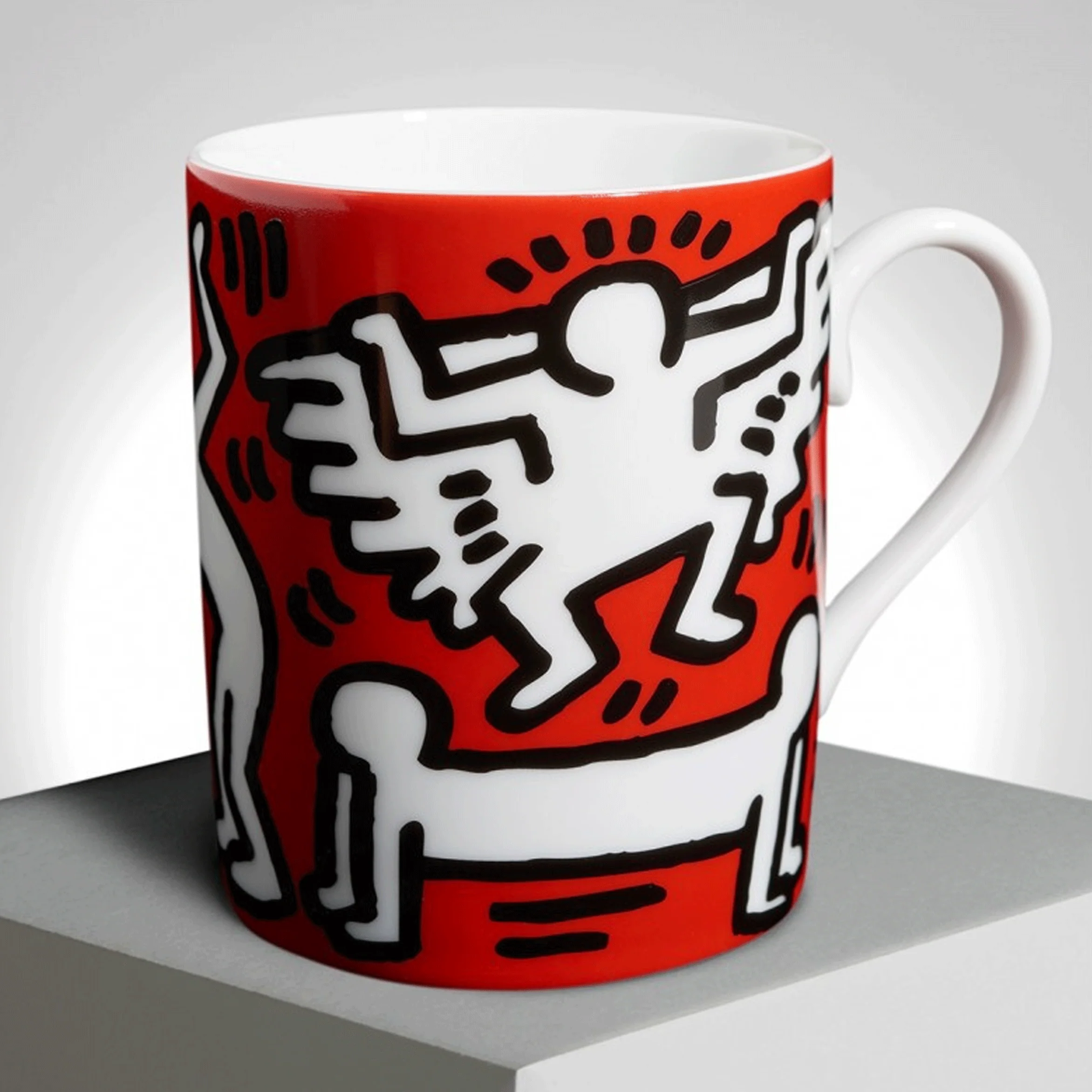 Keith Haring 'White on Red' Limoges Porcelain Mug - Image 3