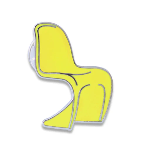 Yellow Panton Chair Cloisonné Enamel Pin Badge - Image 5