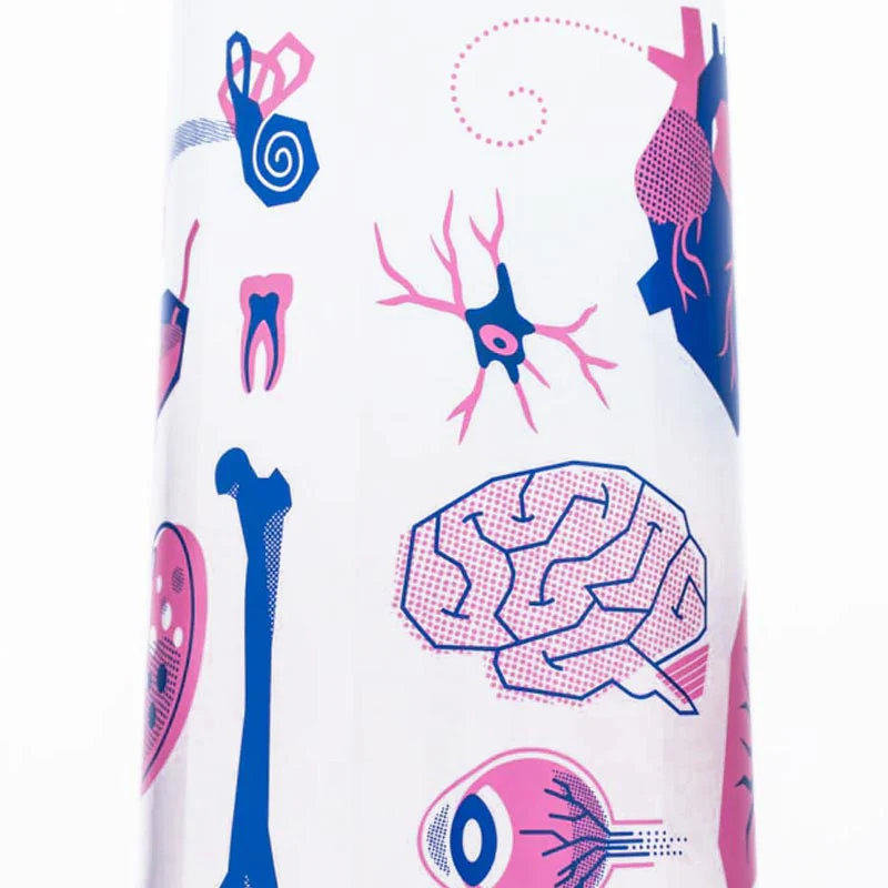 Retro anatomy - Tumbler Drinking Glass by Cognitive Surplus - Image 3