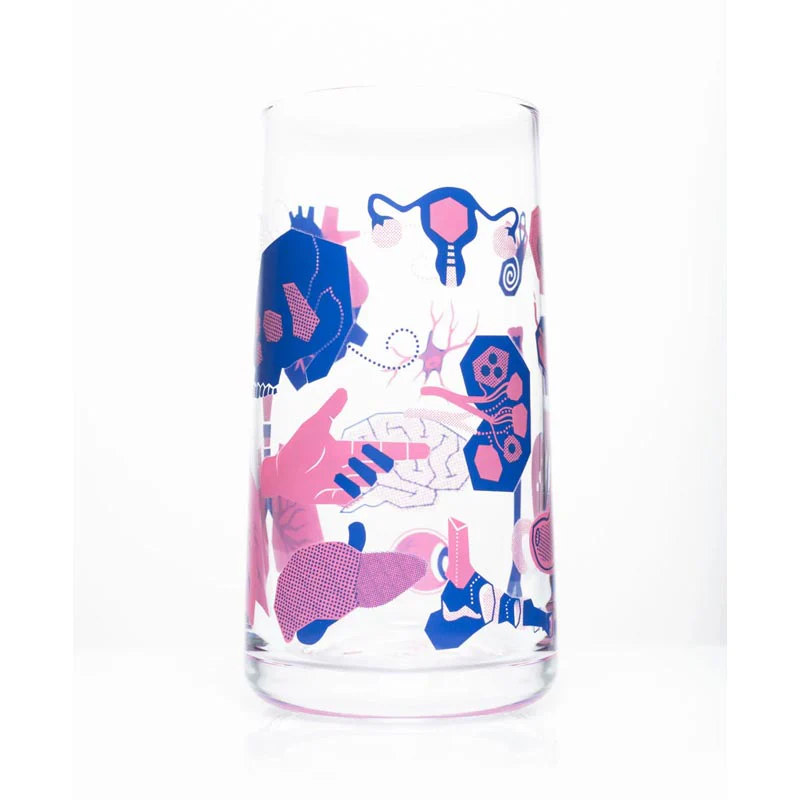 Retro anatomy - Tumbler Drinking Glass by Cognitive Surplus - Image 5